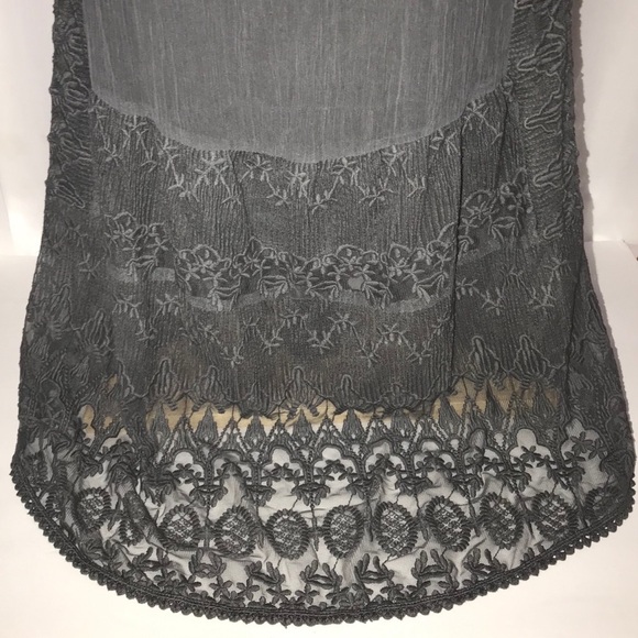 Sundance Gray Viviana Chiffon Column Embroidered Lace Long sleeve Dress - Picture 8 of 16